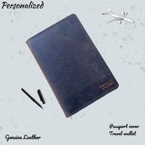 Custom Initial Genuine LEATHER PASSPORT And Card HOLDER, Durable Slim travel Accessory Perfect Gift For Traveller image 5