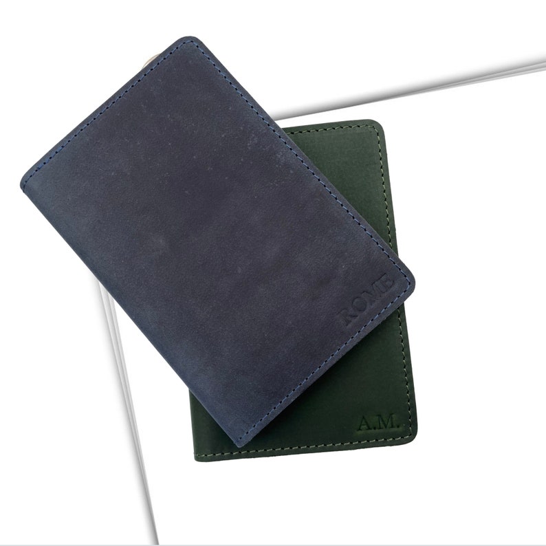 Custom Initial Genuine LEATHER PASSPORT And Card HOLDER, Durable Slim travel Accessory Perfect Gift For Traveller image 9