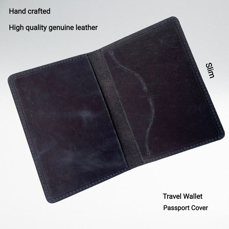 Custom Initial Genuine LEATHER PASSPORT And Card HOLDER, Durable Slim travel Accessory Perfect Gift For Traveller image 7