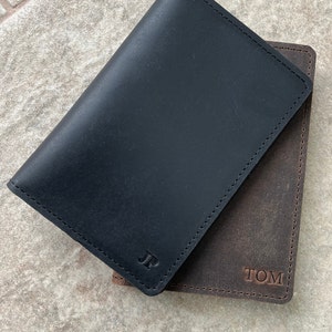 Custom Initial Genuine LEATHER PASSPORT And Card HOLDER, Durable Slim travel Accessory Perfect Gift For Traveller image 8