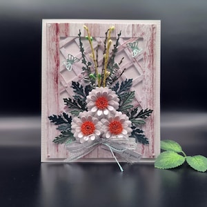 Biglietto di compleanno, biglietto di auguri fatto a mano, biglietto di auguri 3D, biglietto di auguri con margherite di carta, biglietto con scatola regalo, biglietto per mamma, nonna, biglietto per lei