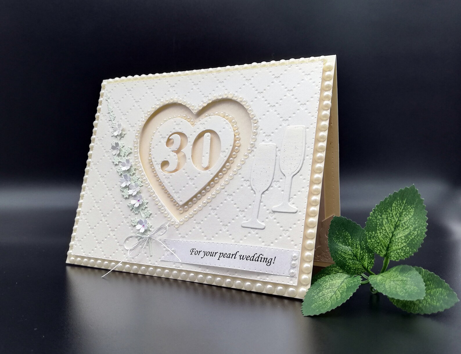 Handmade Pearl 30th Anniversary Card – Luxury Gift Boxed Card - Etsy