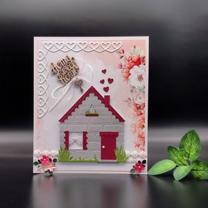 Carte fait main, carte pour nouvelle maison, nouvelle maison heureuse, carte pour nouvelle maison avec clé, carte-cadeau en espèces, carte-cadeau, première maison, carte de pendaison de crémaillère