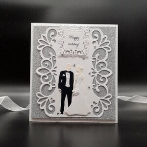 Handgefertigte personalisierte 3D-Hochzeitskarte, eleganter Umschlag für Hochzeitsgeld, Hochzeitskarte in dekorierter Box, Grußkarte für Brautpaar