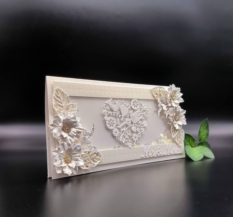 Handmade 3D Wedding Money Envelope: Shaker Card in Gift Box - Etsy