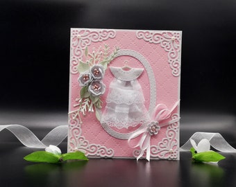 Handmade Baptism Card,First Communion 3D Card in a Box,Gift for Godparent Baptism, Communion, Confirmation,Personalized Card,Cash Gift Card