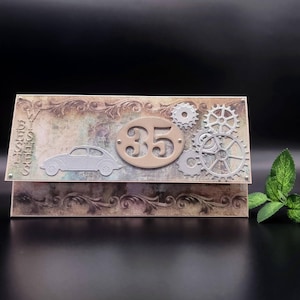 35. Geburtstag, 3D Grußkarte für Mann, Happy 35. Geburtstag, Umschlag in Geschenkbox, 35. Geburtstag, Bargeldumschlag für Mann, Sohn, Freund