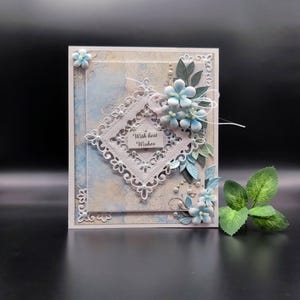 Handmade luxury card, Greeting Card with flowers from foam, 3D card in gift box, Card for her, for mother, for grandma, daughter, birthday