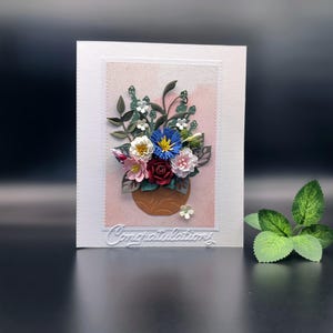 Luxury 3D handmade card, greeting card in a box, greeting card with flowers, mother's day card, birthday, anniversary, personalized card