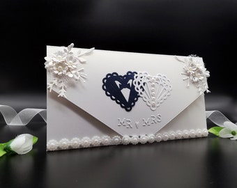 Luxury wedding money envelope,handmade gift envelope,wedding gift envelope, cash gift envelope in a box,bridal shower money holder card