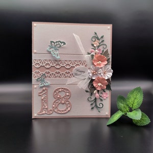 Tarjeta de cumpleaños número 18, tarjeta de felicitación 3D para niña, feliz cumpleaños número 18, tarjeta de caja de regalo, tarjeta de cumpleaños número 18 para hija, para su cumpleaños número 18