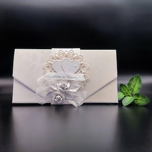 Envelope de casamento feito à mão, envelope elegante para dinheiro de casamento, para voucher, envelope com rosas de papel, presente de casamento de papel, envelope em caixa de presente