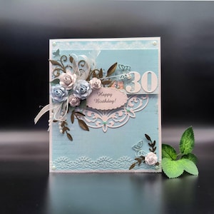 Biglietto di auguri per il 30° compleanno fatto a mano, biglietto di auguri per il trentesimo compleanno in 3D, biglietto di auguri per il 30° compleanno, biglietto di auguri di lusso per il 30° compleanno, biglietto di auguri personalizzato per il 30° compleanno