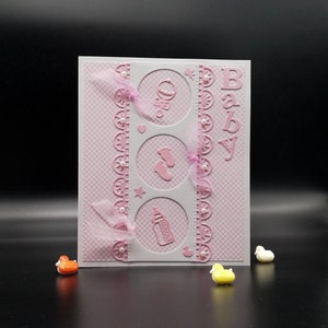 Biglietto di auguri per neonata fatto a mano, biglietto di auguri per neonata in 3D, benvenuto al mondo, nuovo arrivo, regalo per neonati, biglietto per neonato, biglietto rosa per neonati, buono regalo in contanti