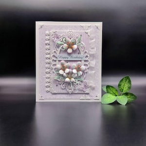 Handgemachte Luxus Geburtstagskarte, Schaumblumenkarte, 3D Karte in Geschenkbox, Geburtstagskarte, Grußkarte für Sie, für Mama, für Oma