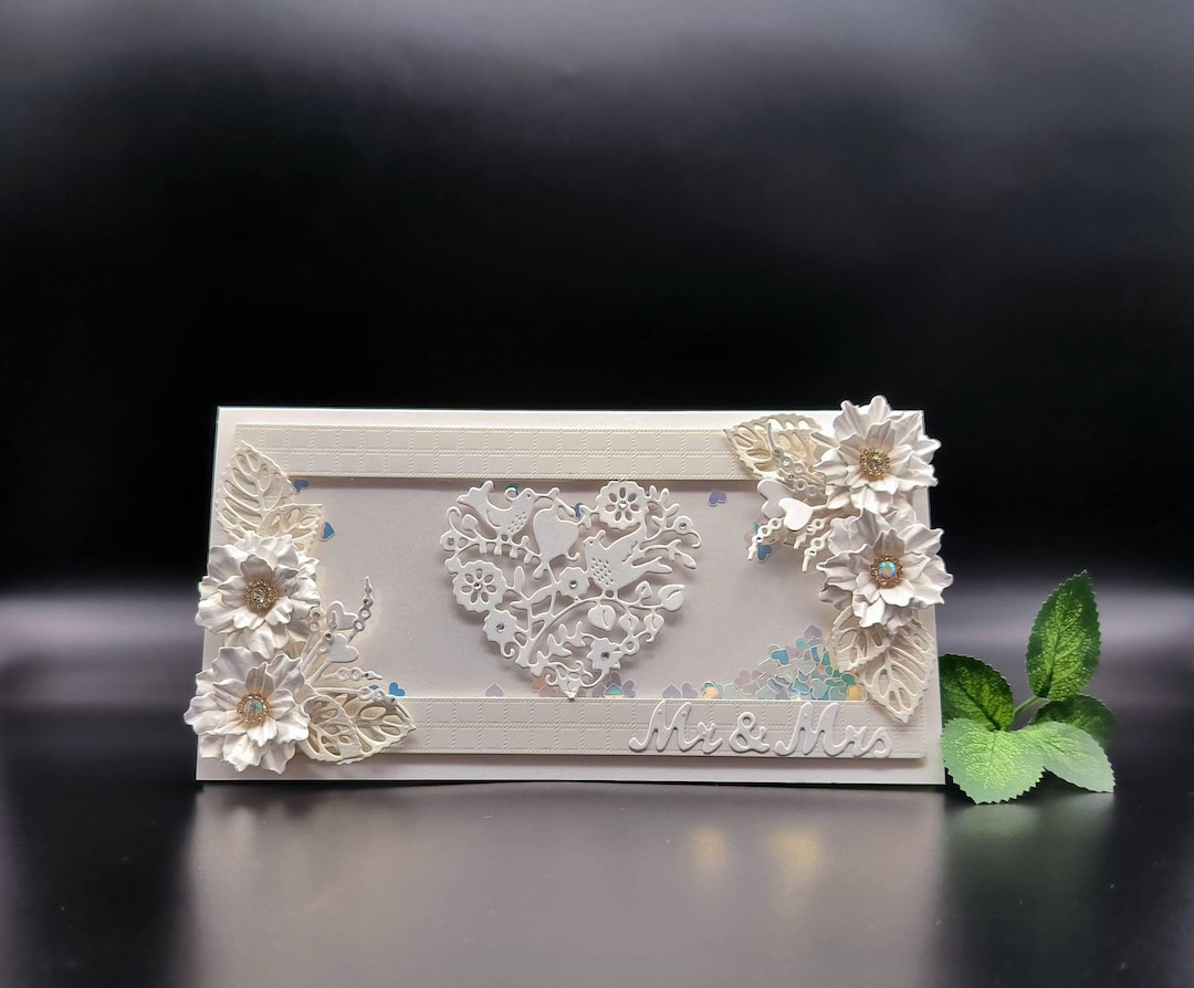 Handmade 3D Wedding Money Envelope: Shaker Card in Gift Box - Etsy