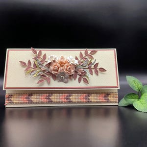 Enveloppe d'argent de luxe, porte-monnaie fleuri, porte-cartes cadeau, enveloppe de bon d'achat, enveloppe d'argent dans une boîte cadeau, enveloppe d'argent décorée