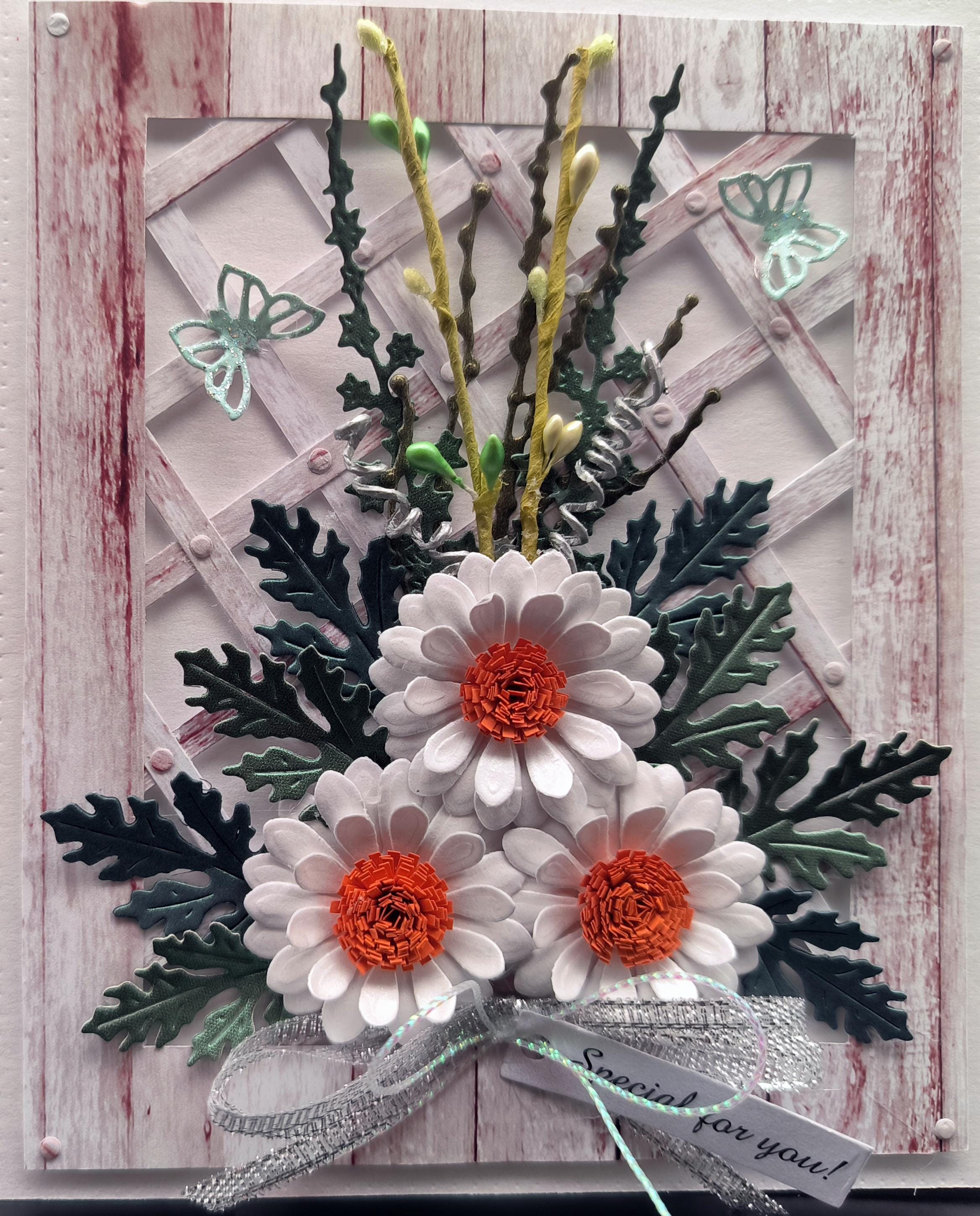 Handmade Paper Daisy Birthday Card: 3D Floral Greeting Card With Gift ...