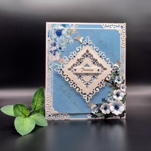 Handmade luxury card, Greeting Card with paper flowers, 3D card in gift box, Card for her, for mother, for grandma,for daughter,for birthday