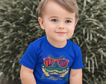 Florida Gator Kleinkinder T-Shirt | Sommer T-Shirt | Florida Lokal-Shirt | Everglades Tier Shirt | Niedliches Strand-T-Shirt | Kinder Florida T-Shirt