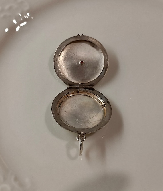 Antique Art Nouveau pendant, Silver locket made i… - image 6