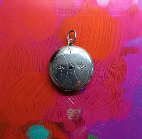 Antique Art Nouveau pendant, Silver locket made i… - image 1