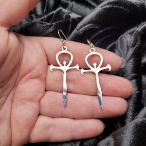 Vampire: The Masquerade - Bloodlines VTMB VTM RPG Stainless Steel Ankh Earrings