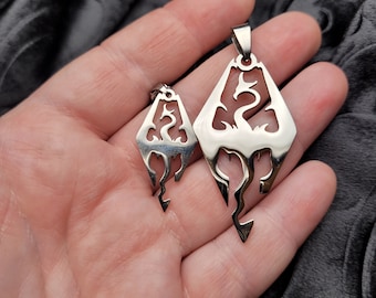 Stainless Steel Dragon Symbol Pendant Necklace