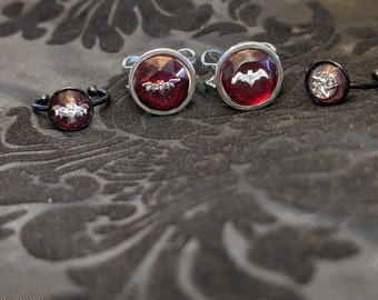 Blood-Red Stainless Steel Adjustable Goth Rings