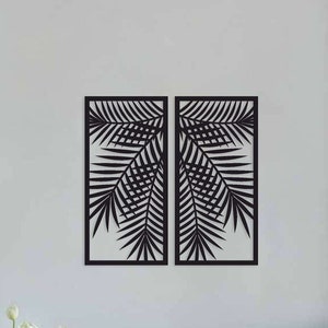 Palm Leaf Metal Wall Decor, Palm Leaf Metal Wall Art, Living Room Wall Decor, Above Bed Decor, Artwork for Walls, Leaf Wall Decor
