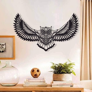 Metal Owl Decor, Owl Wall Art for modern living places, Metal Wall Decor, Living Room Wall Decor, Above Bed Decor, Artwork for Walls