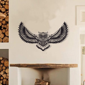 Metal Owl Decor, Owl Wall Art for modern living places, Metal Wall Decor, Living Room Wall Decor, Above Bed Decor, Artwork for Walls