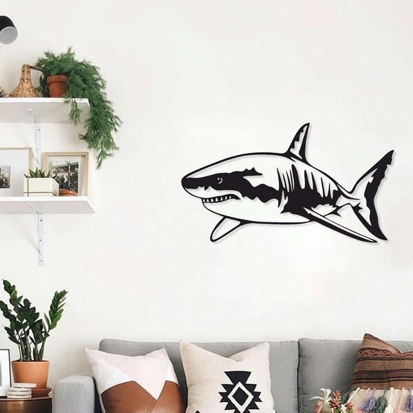 Shark Metal Wall Art Etsy