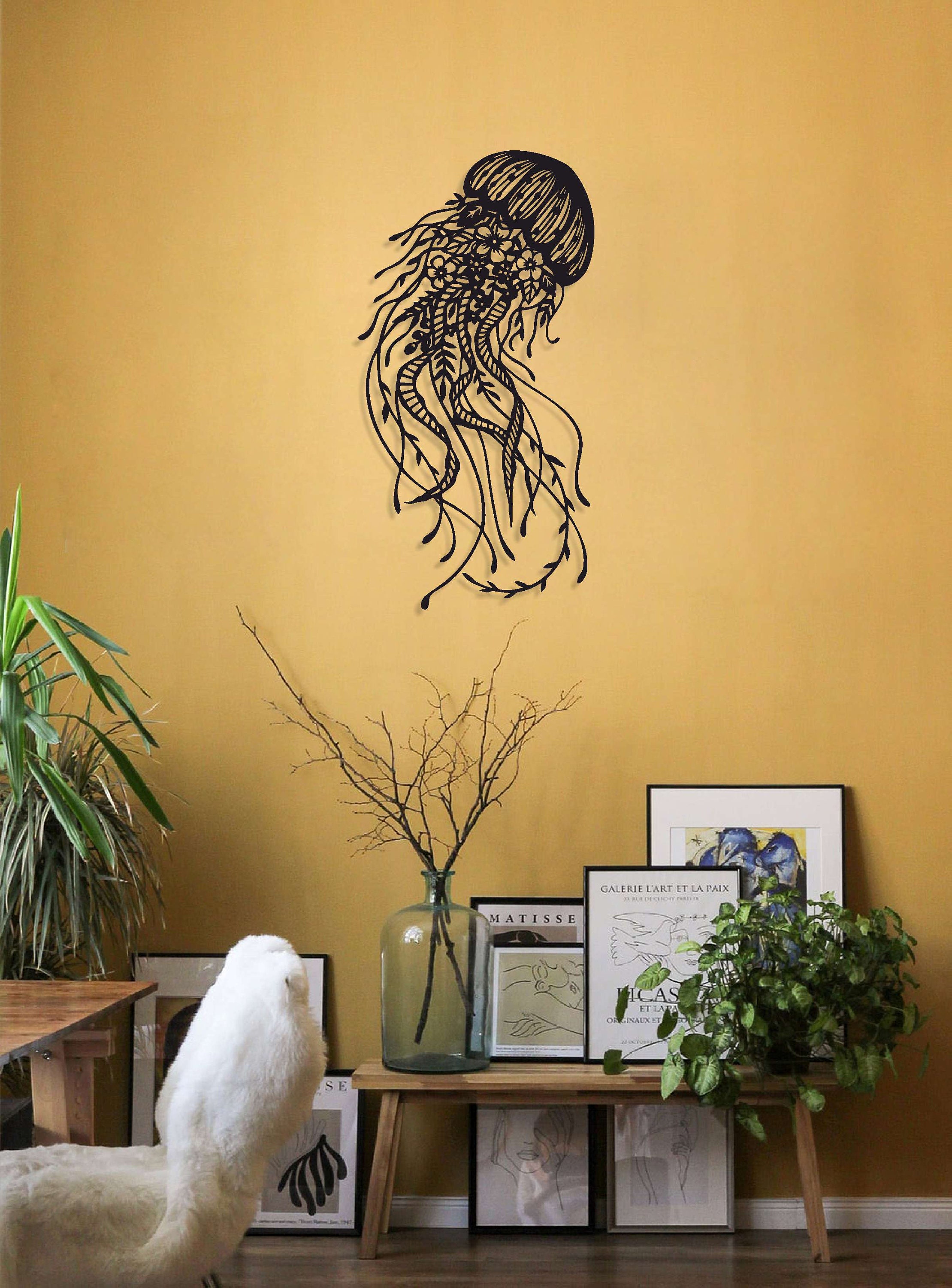 Jellyfish Metal Wall Art Jellyfish Metal Wall Decor Living Etsy