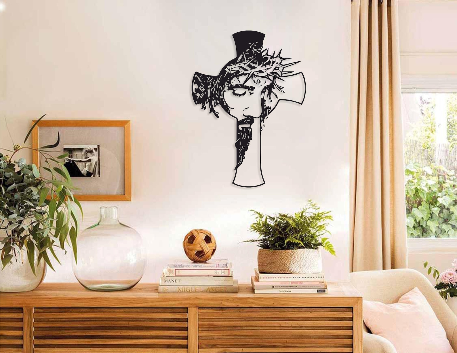 Cross With Jesus Wall Decor Jesus Wall Art Metal Wall Art Etsy