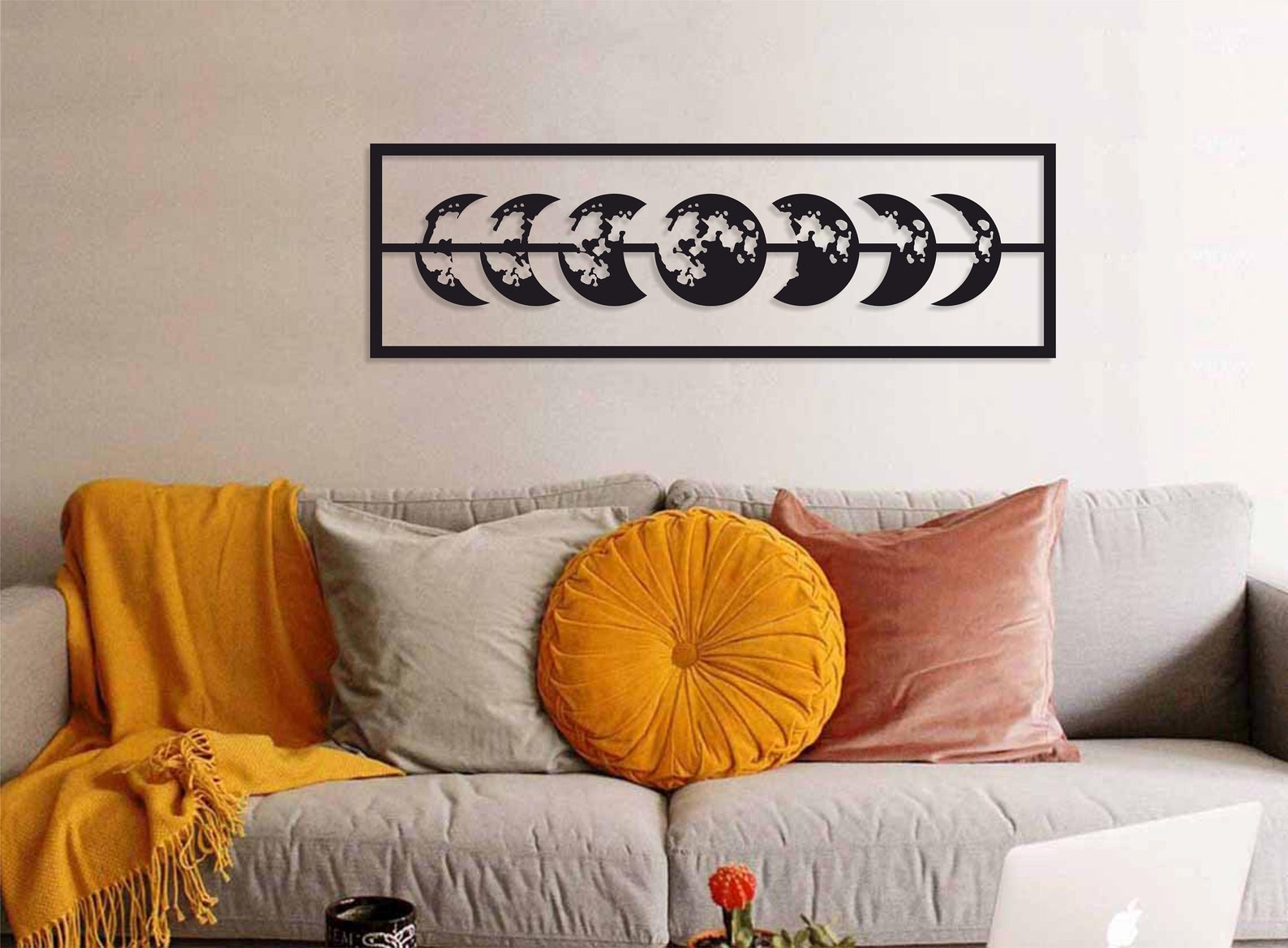 Phases of the Moon Metal Wall Decor Moon Metal Wall Art Wall Etsy UK
