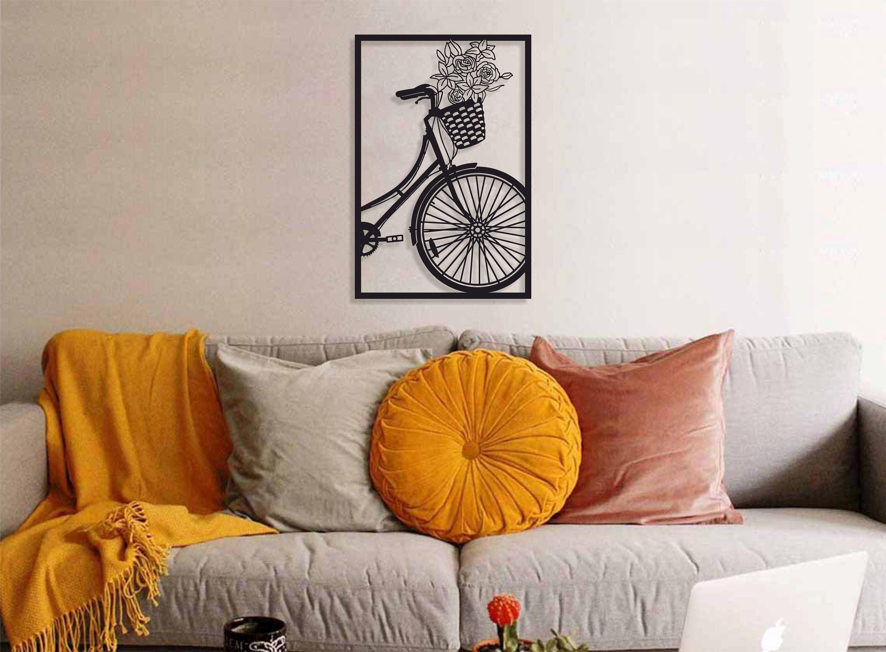 Bicycle Wall Decor Bicycle Metal Wall Art Living Room Wall Etsy