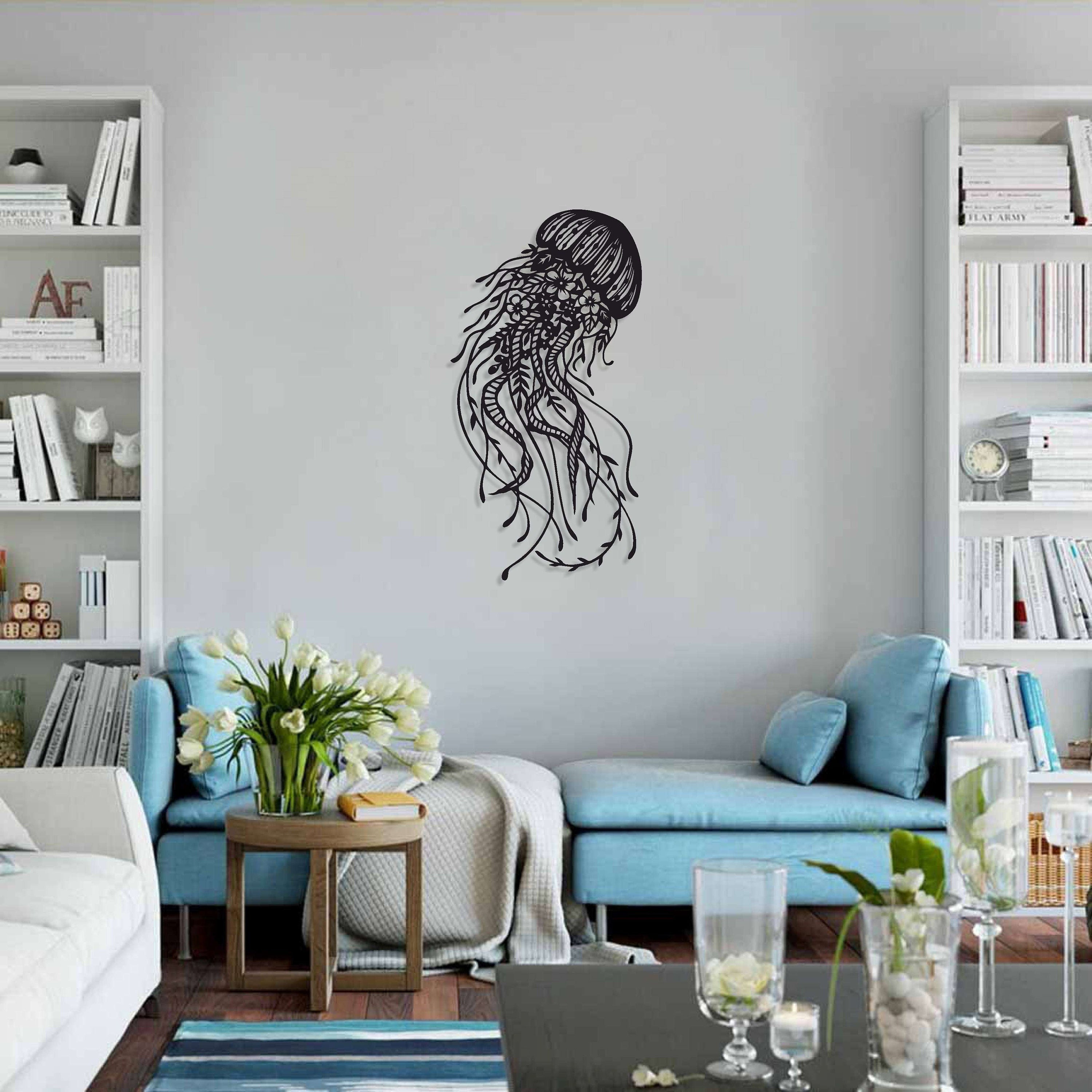 Jellyfish Metal Wall Art Jellyfish Metal Wall Decor Living Etsy