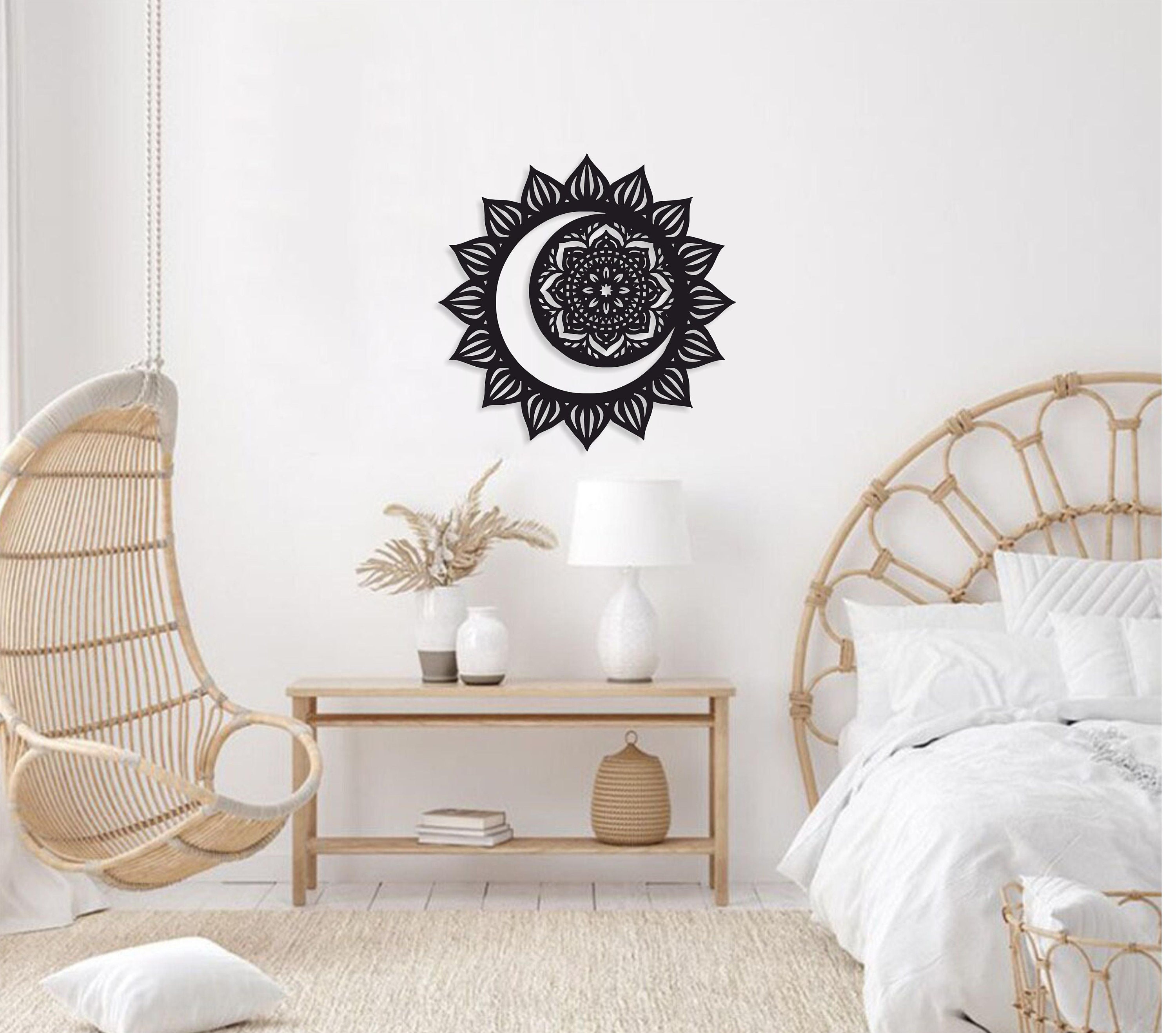 Moon Metal Wall Decor Sun and Moon Metal Wall Art Mandala Etsy