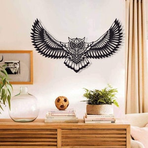 Metal Owl Decor, Owl Wall Art for modern living places, Metal Wall Decor, Living Room Wall Decor, Above Bed Decor, Artwork for Walls