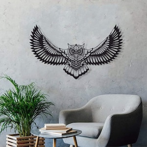 Metal Owl Decor, Owl Wall Art for modern living places, Metal Wall Decor, Living Room Wall Decor, Above Bed Decor, Artwork for Walls