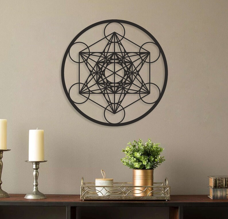 Metatron Cube Wall Decor Mattatron Cube Wall Art Metal Wall Etsy