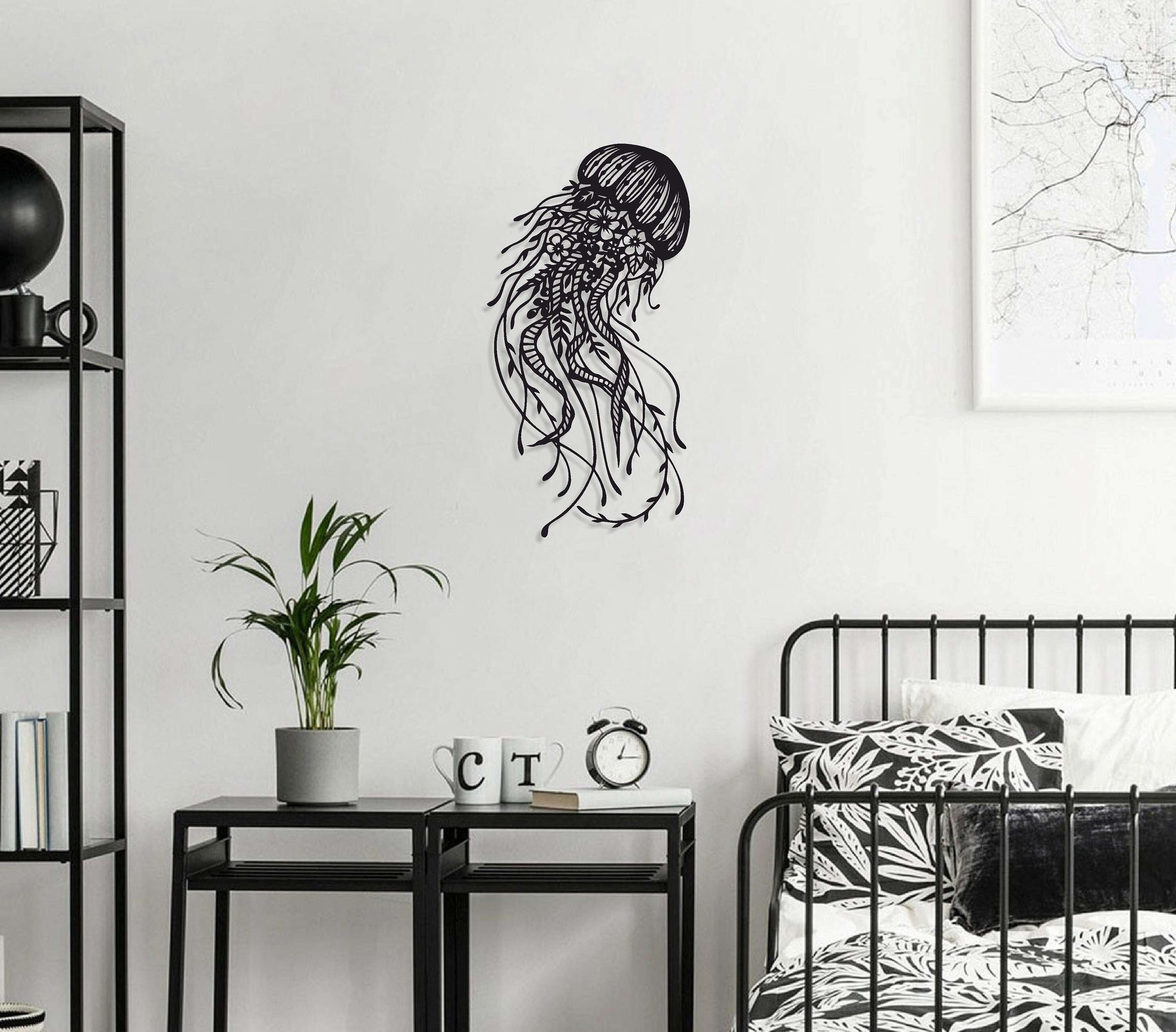 Jellyfish Metal Wall Art Jellyfish Metal Wall Decor Living Etsy