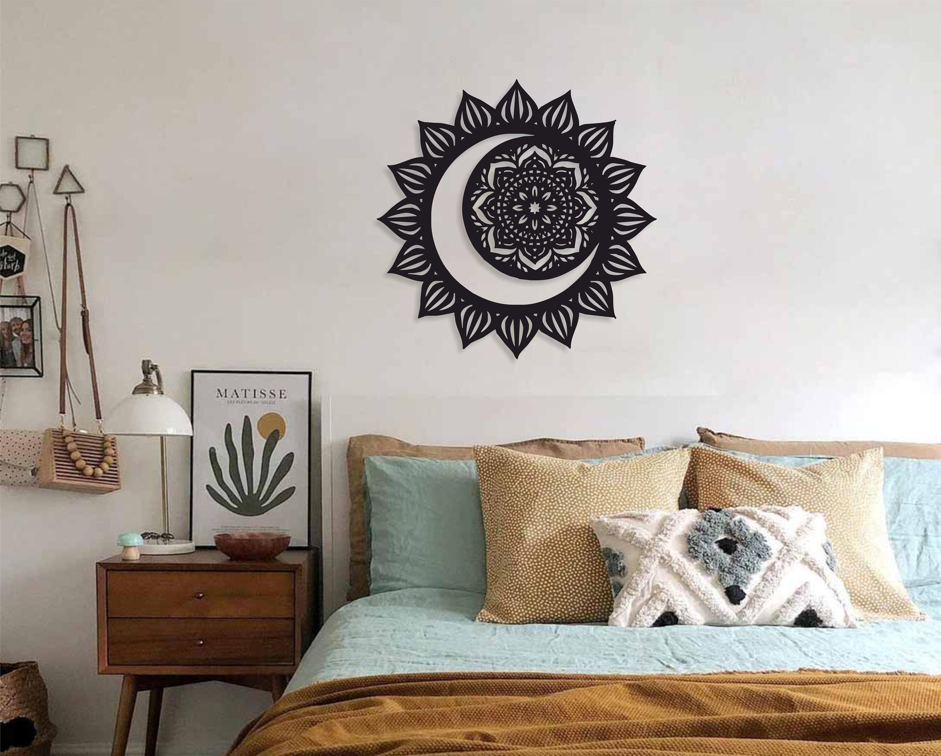 Moon Metal Wall Decor Sun and Moon Metal Wall Art Mandala Etsy