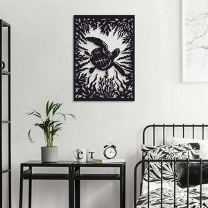 Sea Turtle Metal Wall Decor, Caretta Metal Wall Art, Metal Wall Art, Living Room Wall Decor, Above Bed Decor, Artwork for Walls, Unique