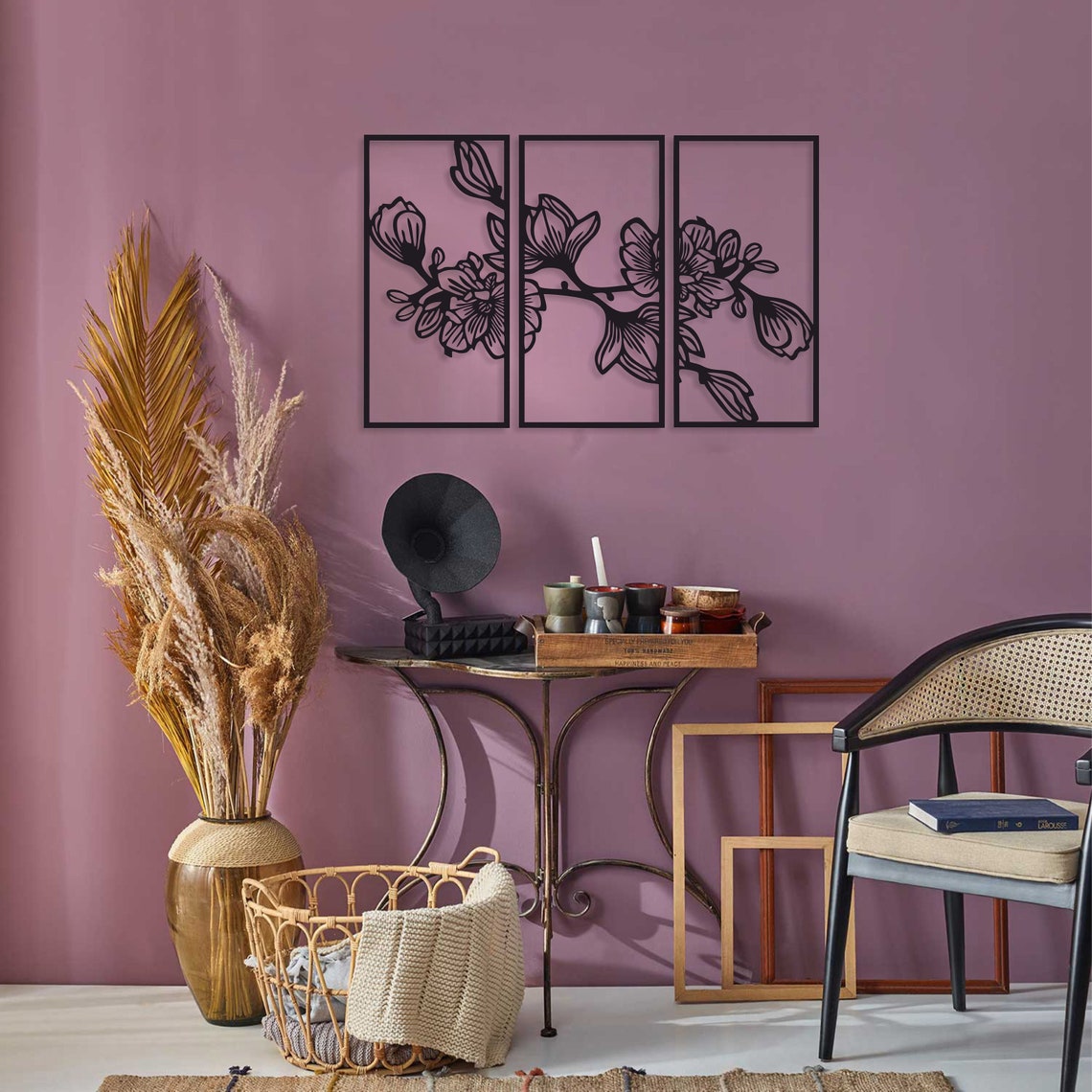 Magnolia Flower Metal Wall Decor Magnolia Metal Wall Art Etsy