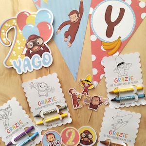 Party Kit - Curioso come George - festa di compleanno personalizzata - festa a tema - Stampato