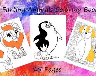 Adorable Farting Animals Digital Coloring Book!! LOL