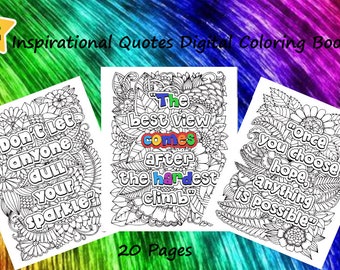 Famous Inspirational Quotes - Custom Made Digital Coloring Book