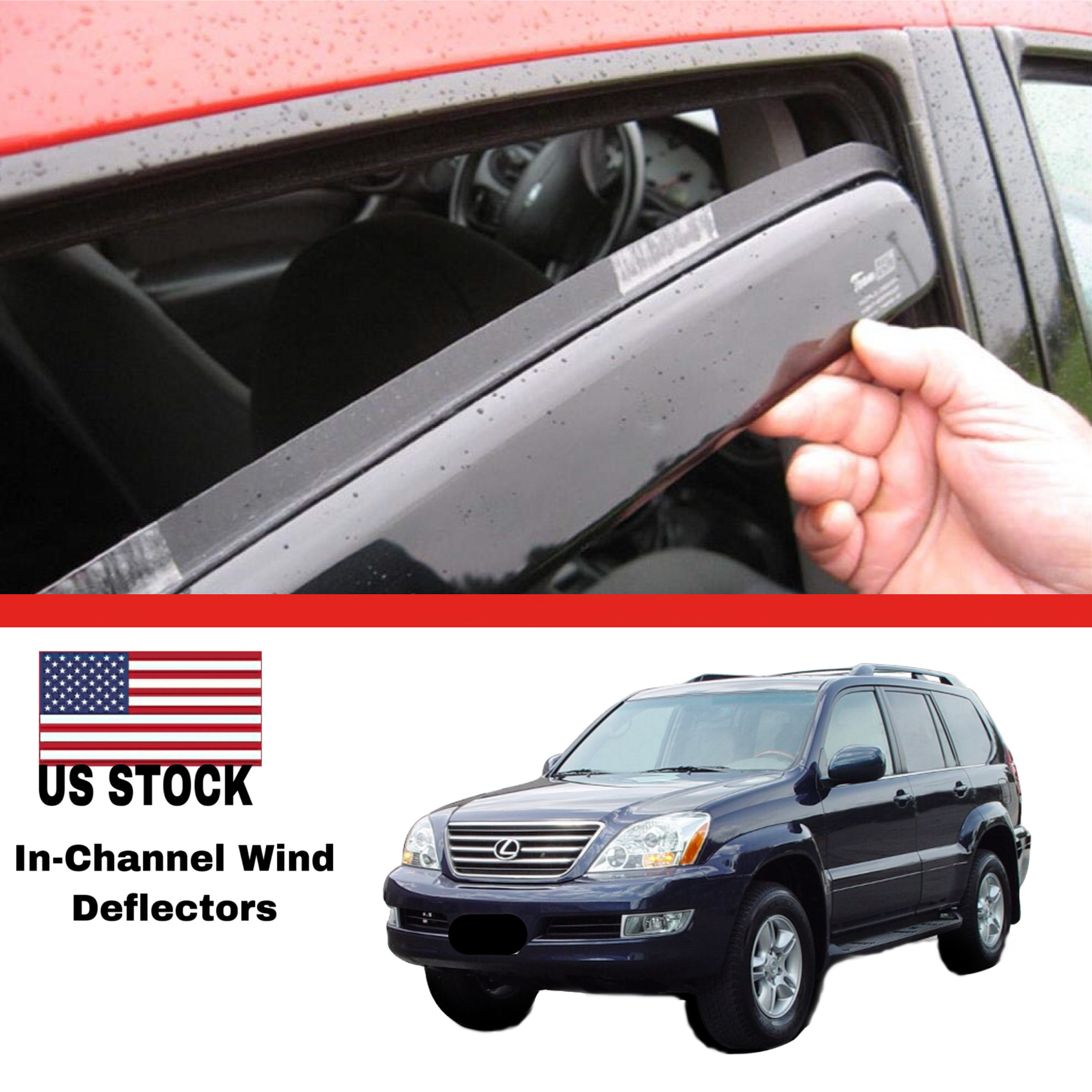 In Channel Wind DEFLECTORS Rain Guards for LEXUS GX470 Etsy